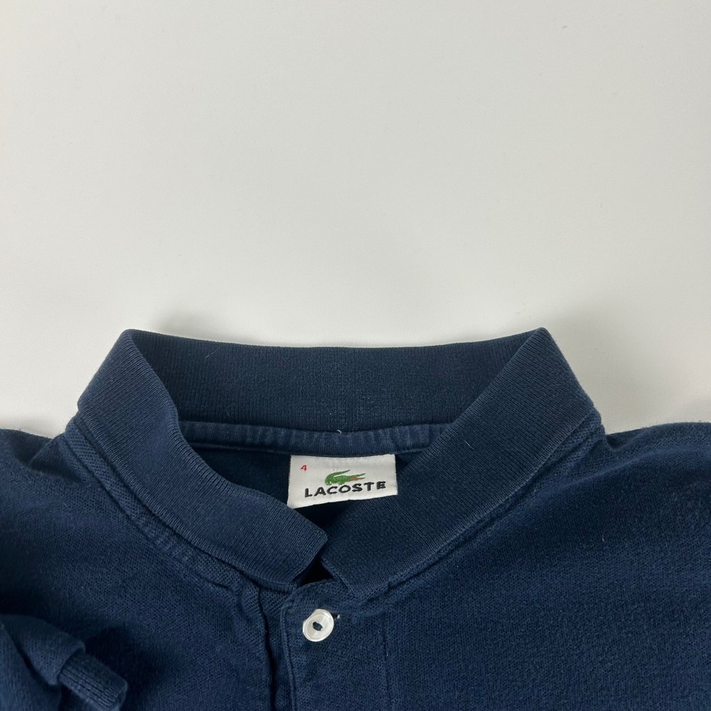 Lacoste Mens 4 (M) Preppy Navy Blue Banded Collar Cotton Pique Polo Shirt - Picture 2 of 7